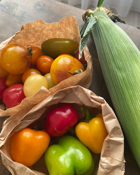 購入した野菜（メイマルシェ）